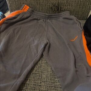 Spalding Kids Joggers in Gray with Orange Stripes
